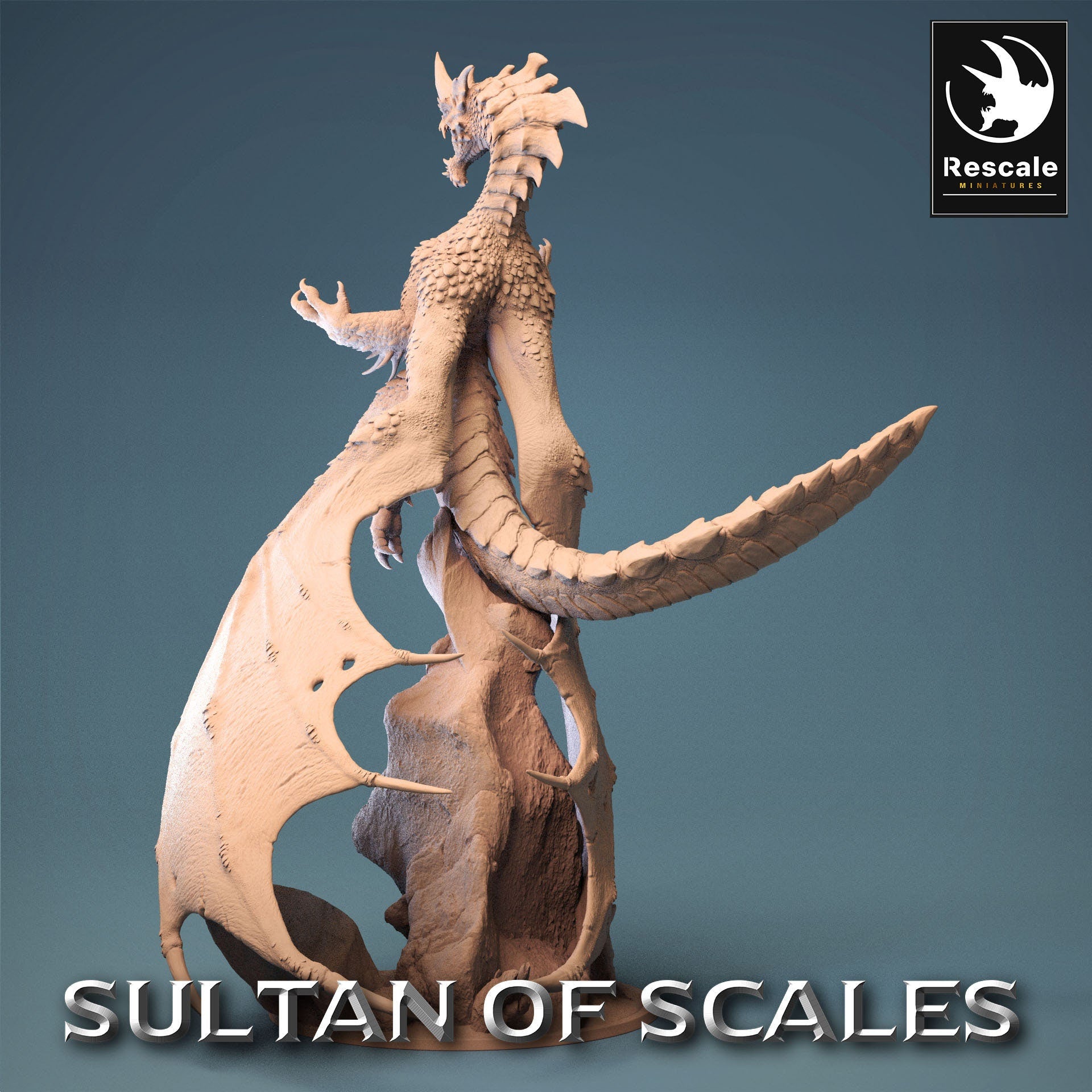 Figurine JDR Dragon Bleu Légendaire Rescale Miniatures Impression 3D