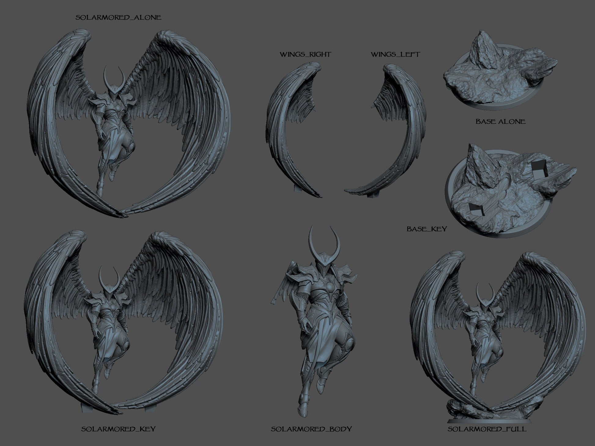 Figurine jdr Guerrier Celeste Rescale Miniatures Impression 3D