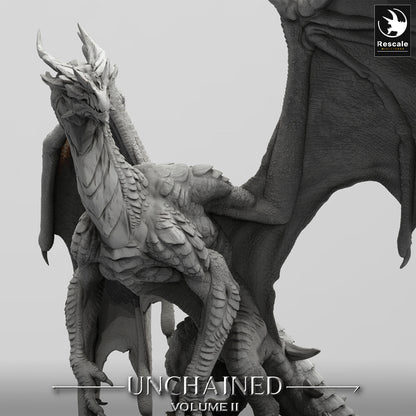 Figurine JDR Dragon Blanc / Argent Ancien Xeldranth Rescale Miniatures Impression 3D