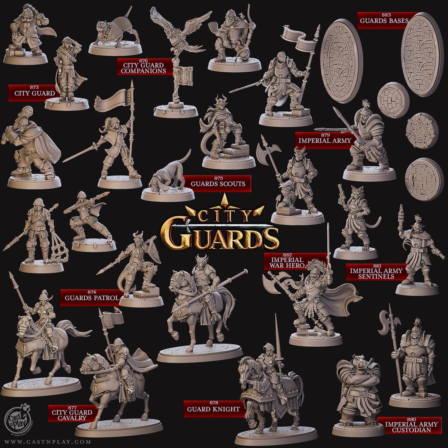 Figurine JDR Garde de citée Cast N Play Impression 3D