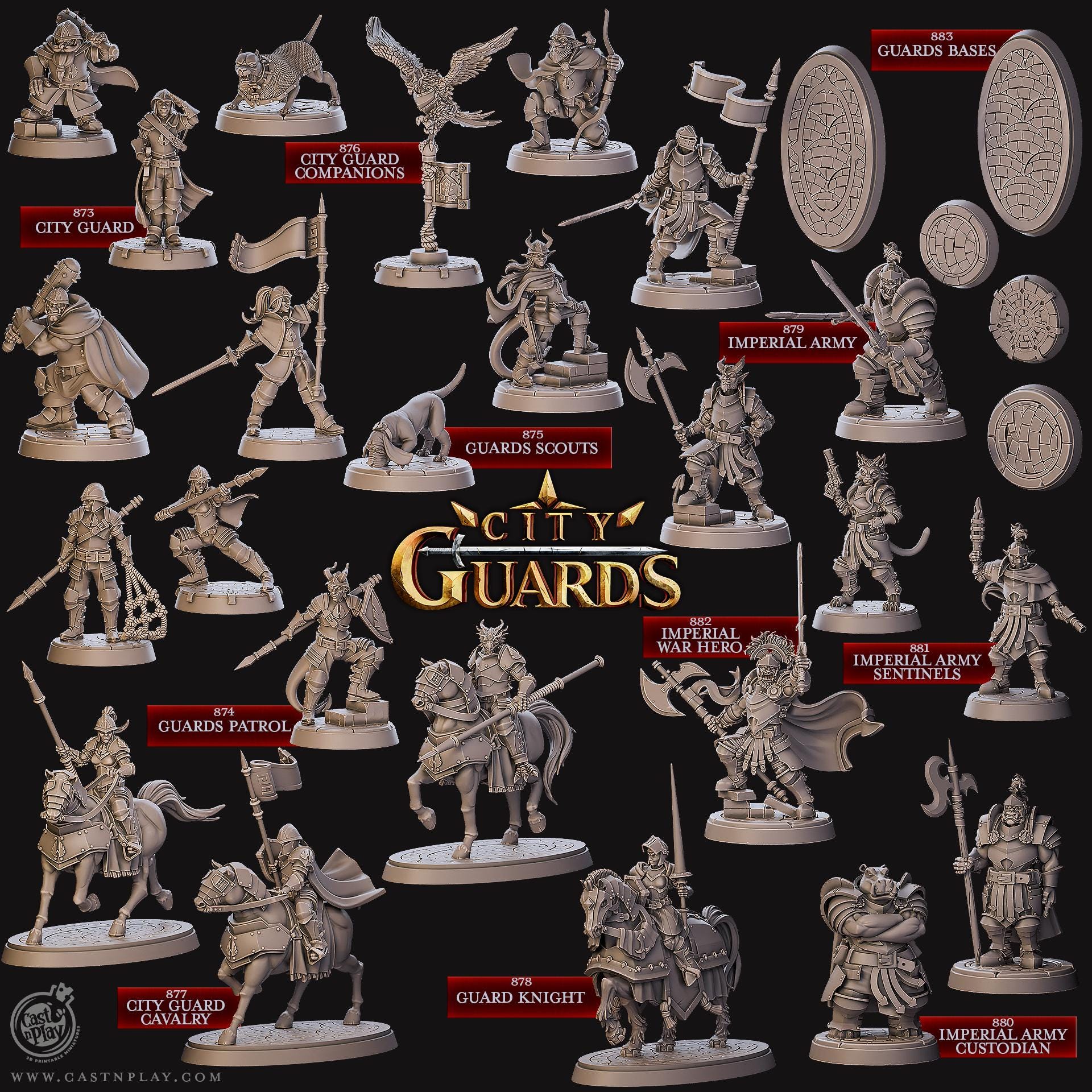 Figurine JDR Patrouille de Garde PACK Cast N Play Impression 3D