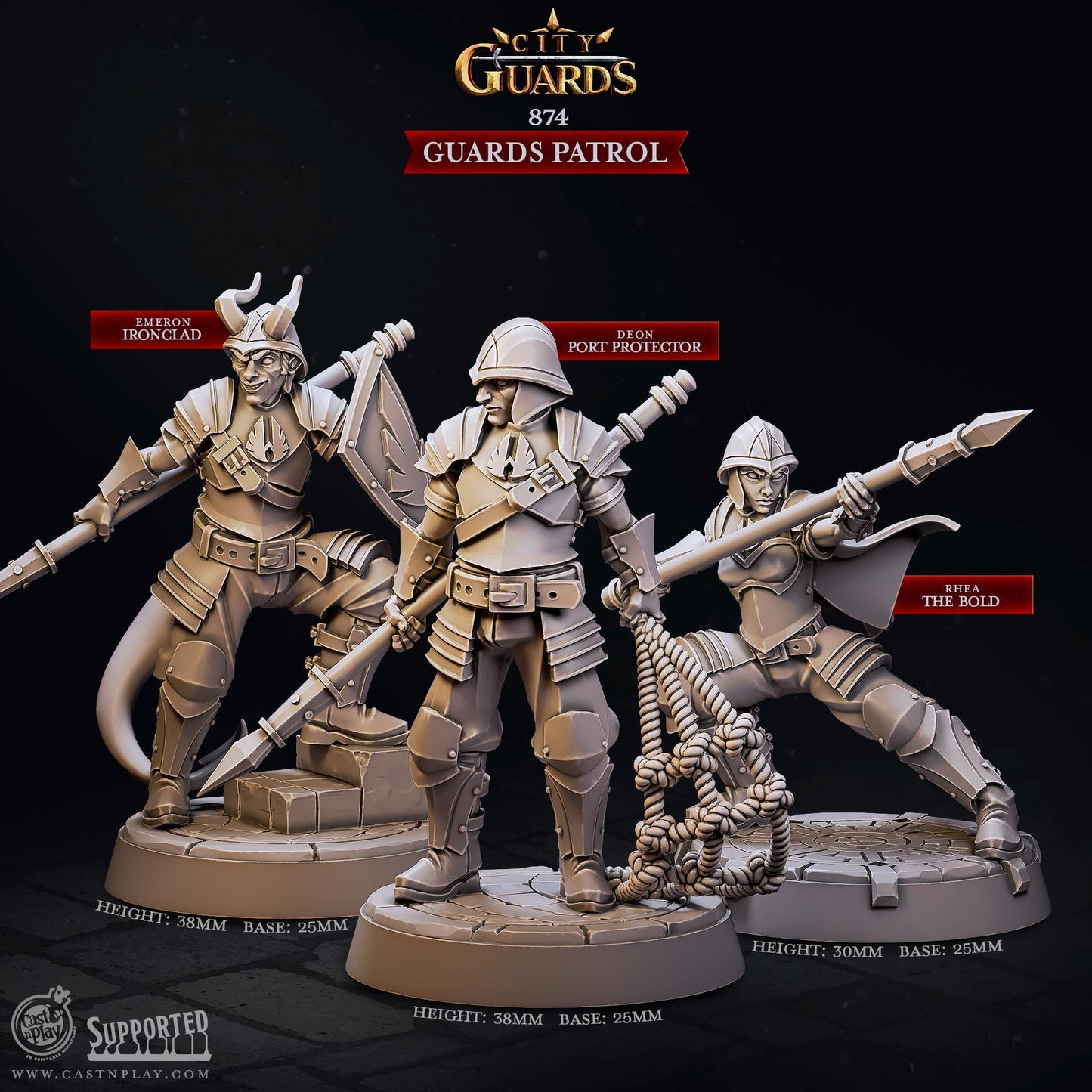 Figurine JDR Patrouille de Garde PACK Cast N Play Impression 3D
