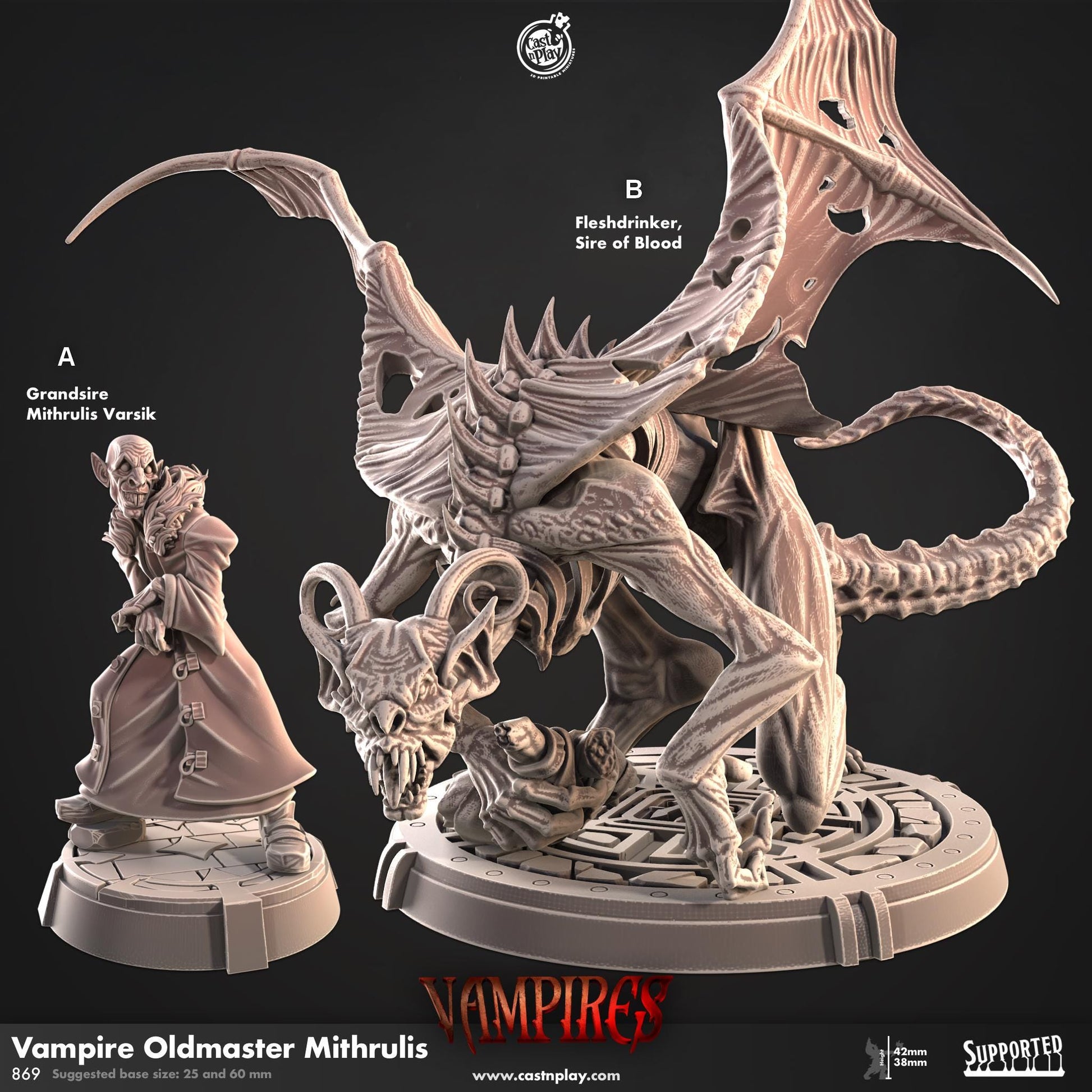 Figurine JDR Invocateur Vampire Cast N Play Impression 3D