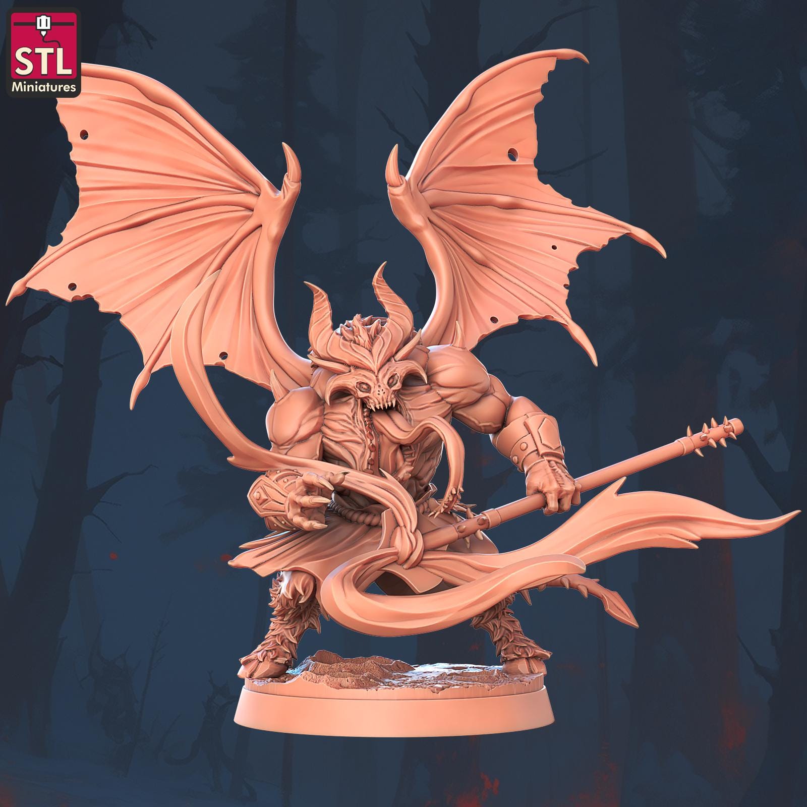 Figurine JDR Diable Ailée STL Miniatures Impression 3D