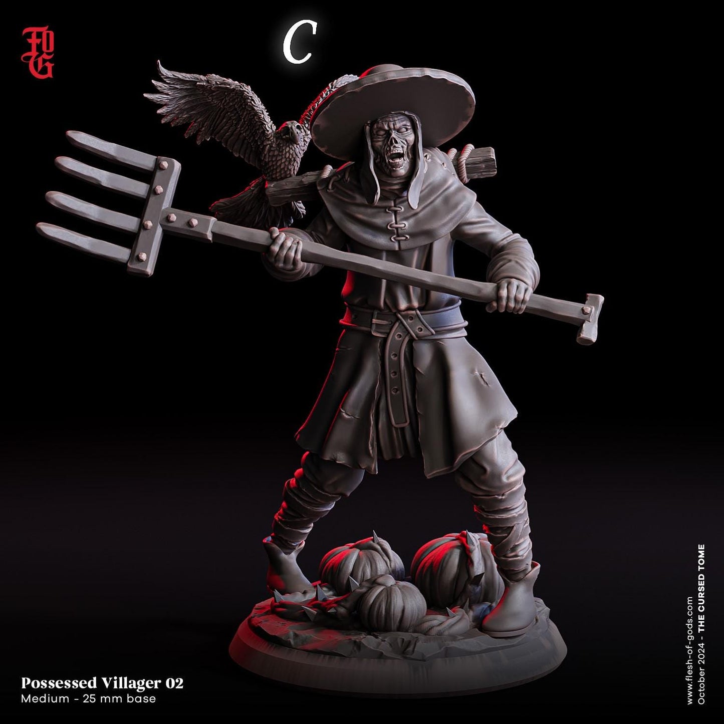 Figurine JDR Zombies villageois Flesh Of Gods Impression 3D