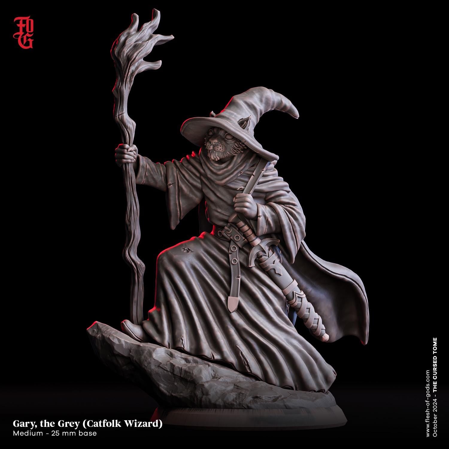 Figurine JDR Tabaxi Magicien Flesh Of Gods Impression 3D