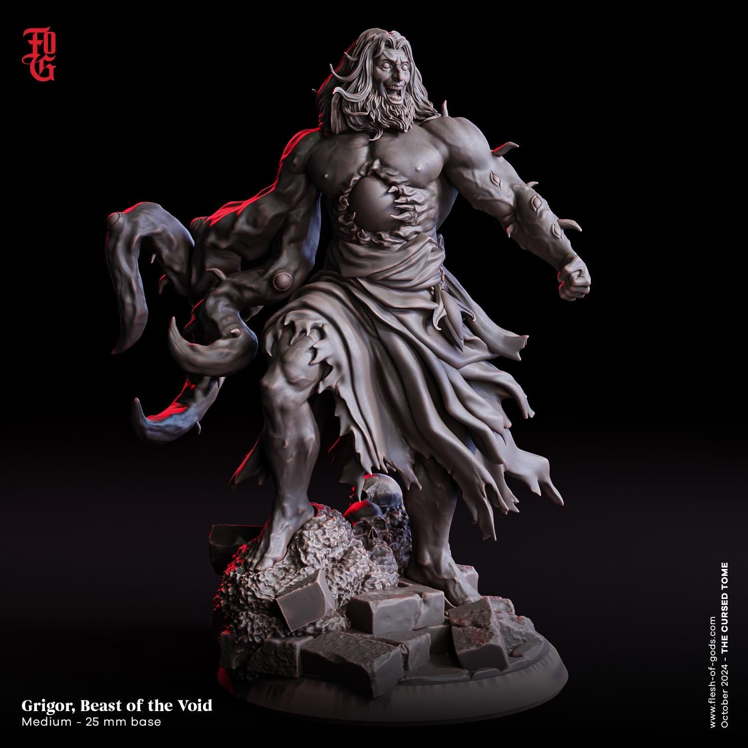 Figurine JDR Monstre Grigor Flesh Of Gods Impression 3D
