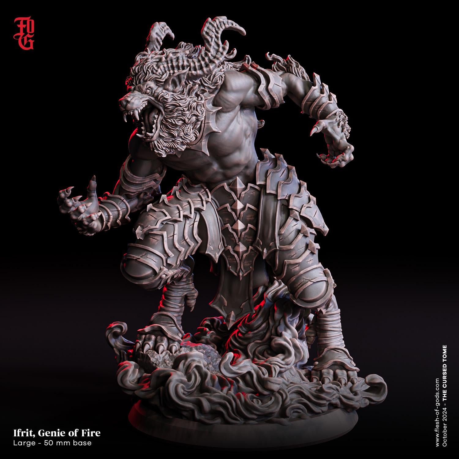 Figurine JDR Ifrite Genis de feu Flesh Of Gods Impression 3D