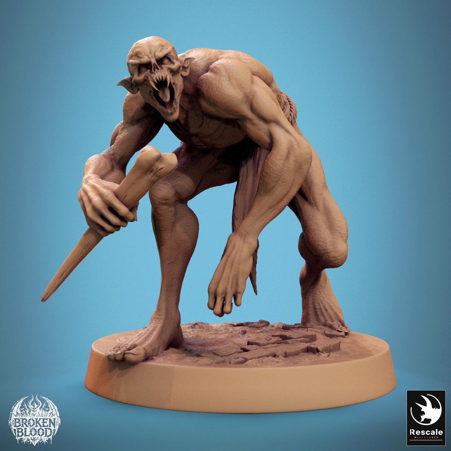 Figurine jdr Goule Accroupis Rescale Miniatures Impression 3D