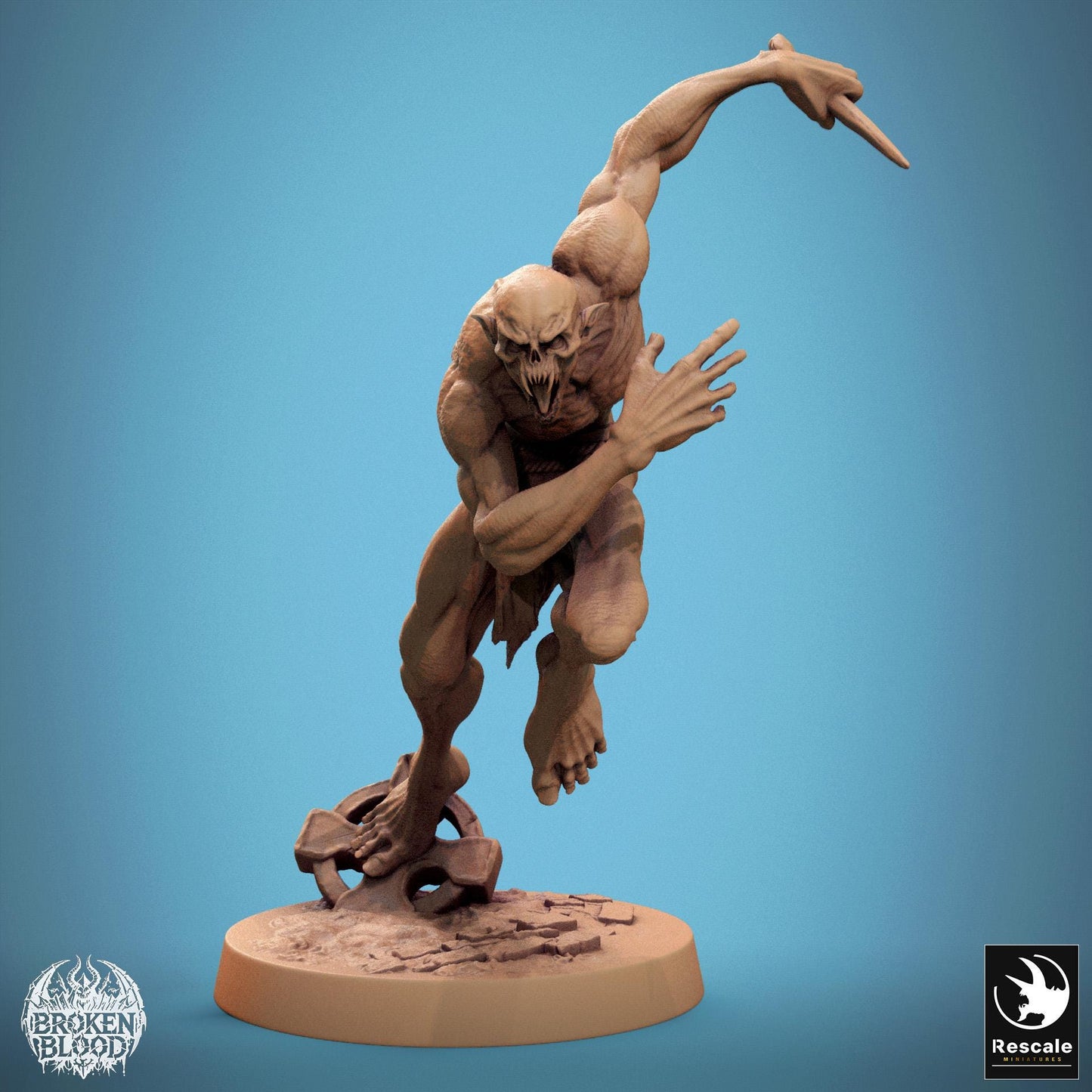 Figurine JDR Goule Attaque dans les airs Rescale Miniatures Impression 3D