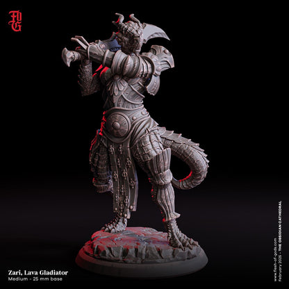Figurine JDR Guerriere Drakeide Flesh Of Gods Impression 3D