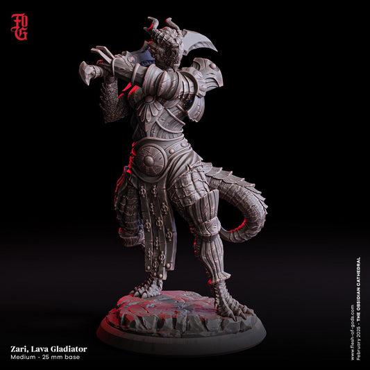 Figurine JDR Guerriere Drakeide Flesh Of Gods Impression 3D