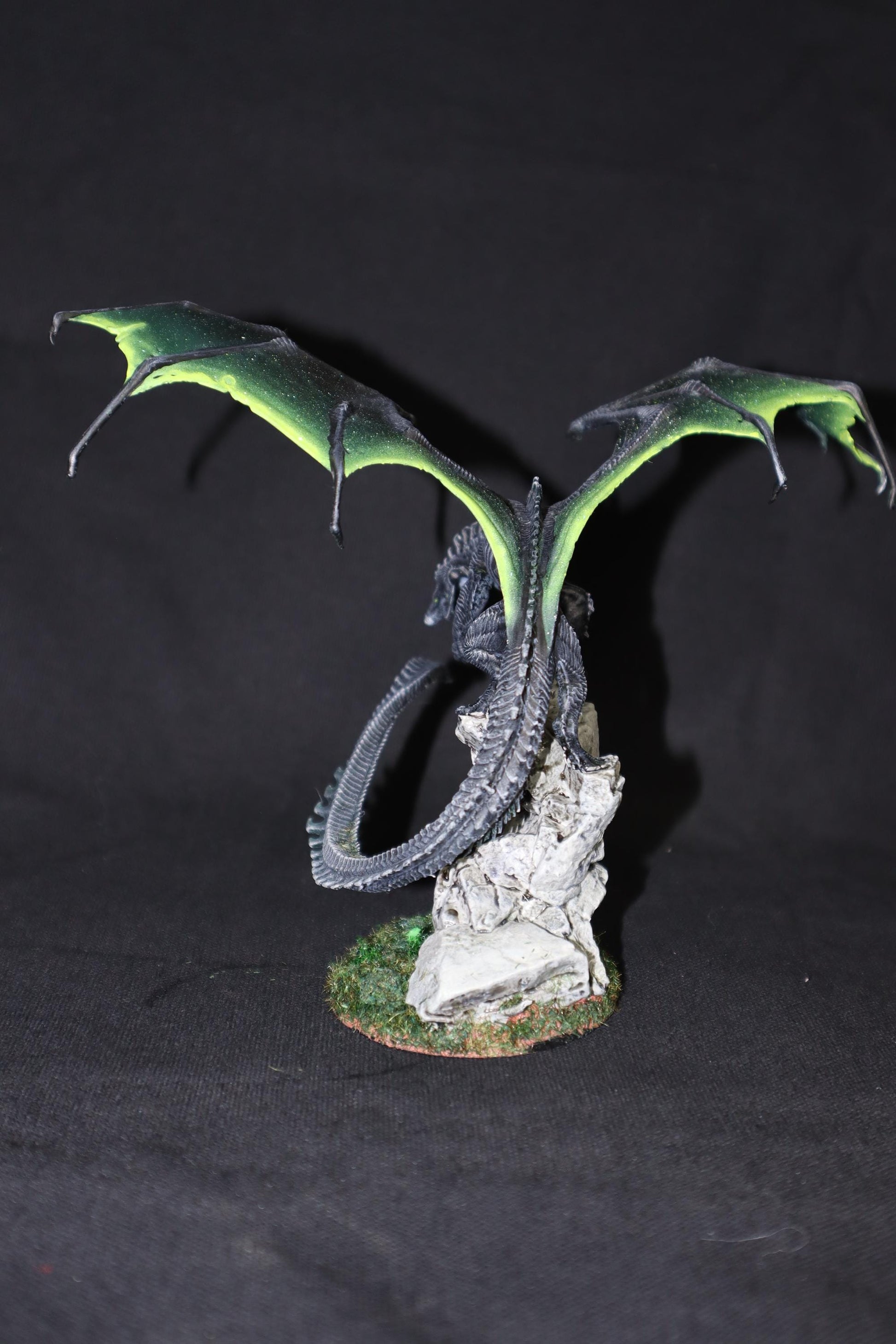 Figurine JDR Dragon Noir Adulte Peint Rescale Miniatures Impression 3D