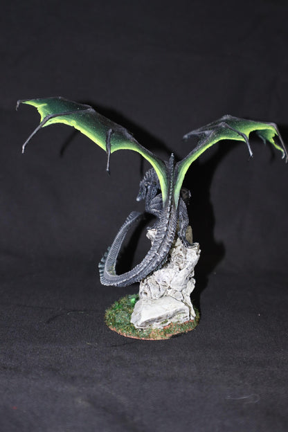 Figurine JDR Dragon Noir Adulte Peint Rescale Miniatures Impression 3D