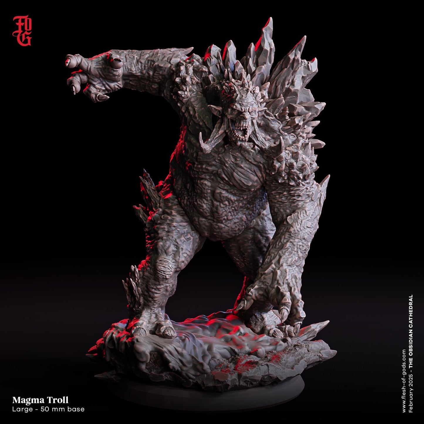Figurine JDR Troll de Magma Flesh Of Gods Impression 3D