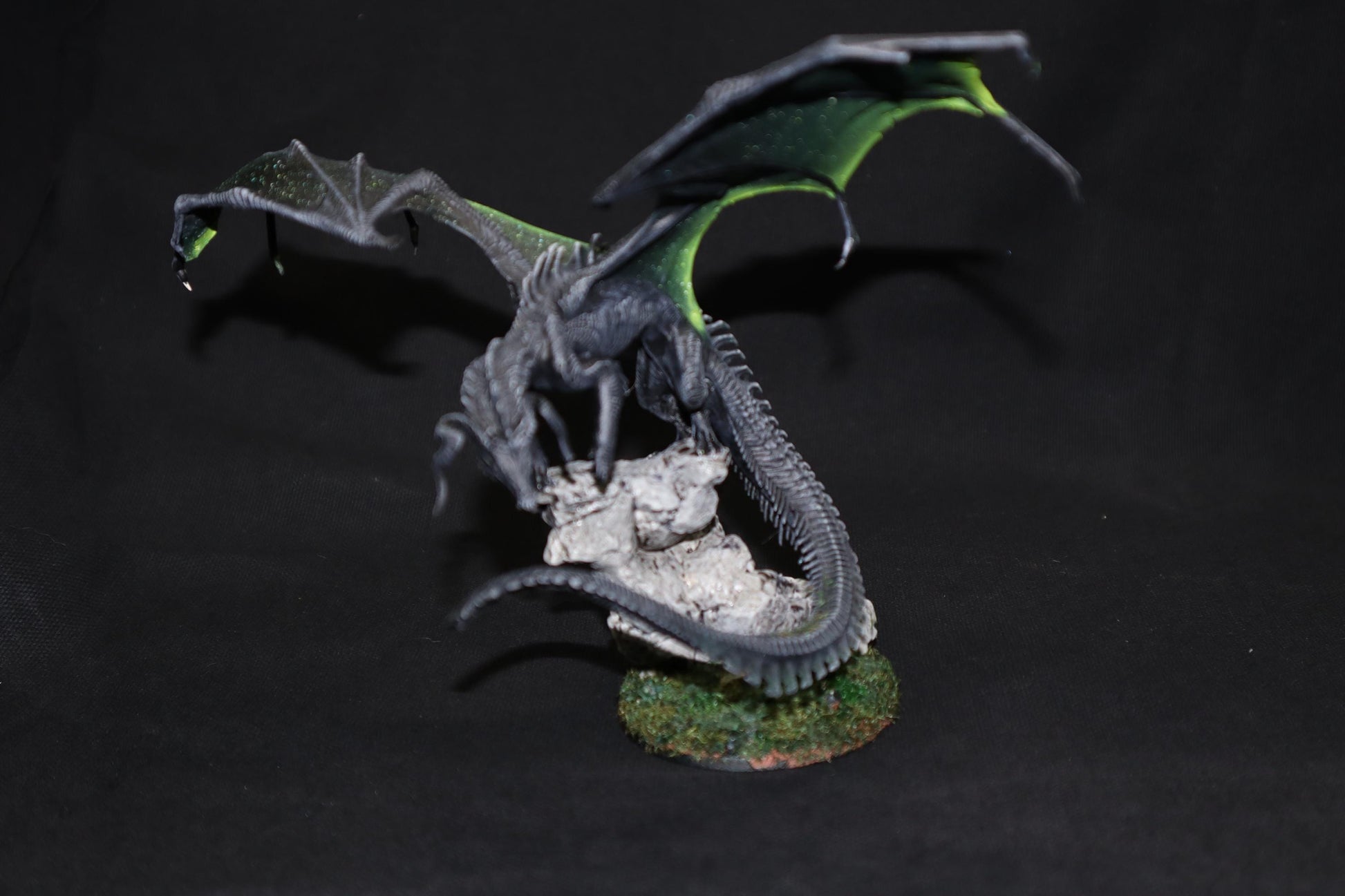 Figurine JDR Dragon Noir Adulte Peint Rescale Miniatures Impression 3D