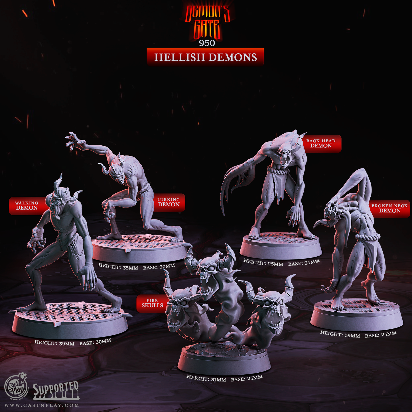 Figurine JDR Démons Infernaux CastnPlay Impression 3D
