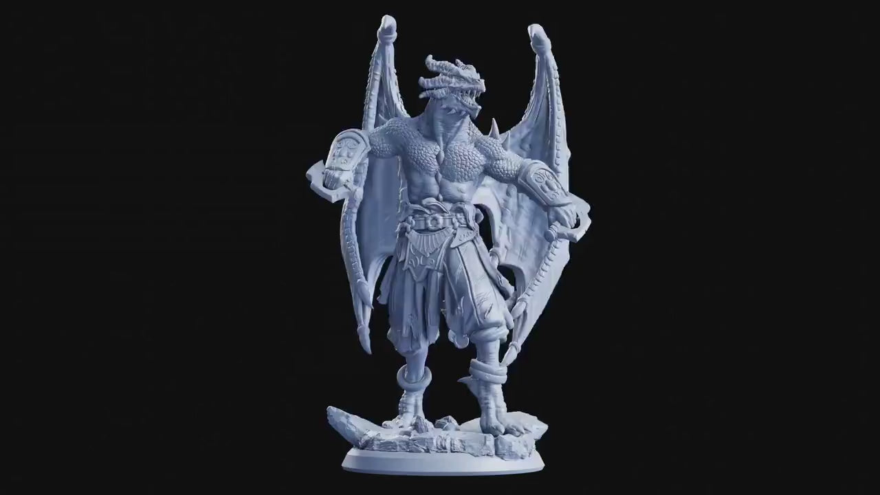 Figurine JDR Guerrier Drakeide Flesh Of Gods Impression 3D
