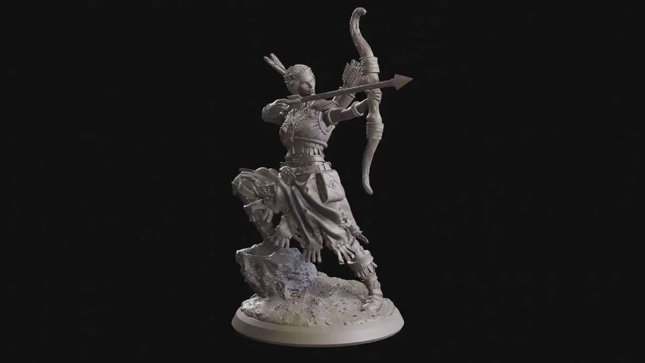 Figurine Guerriere tribale 02 Flesh of Gods Impression 3D