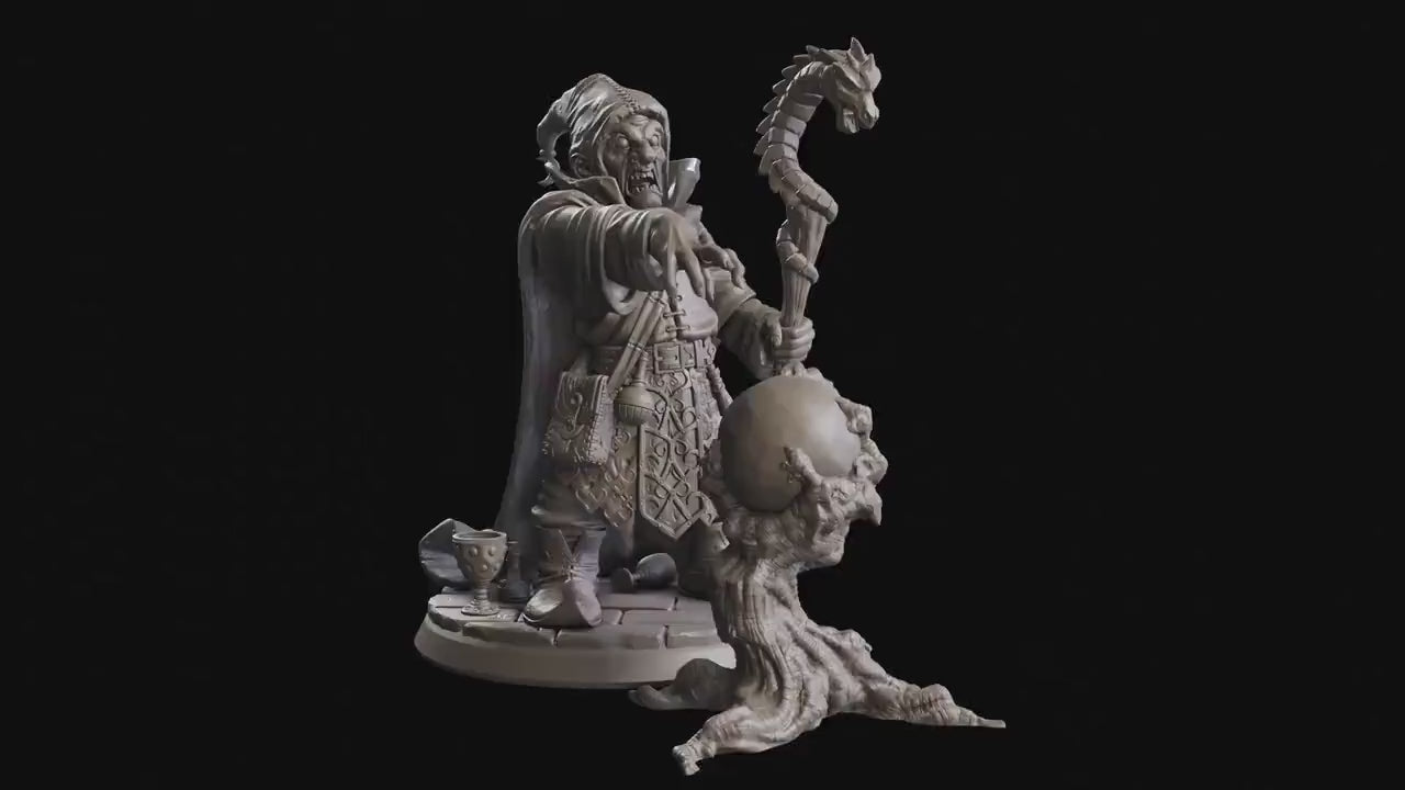 Figurine Gnome Magicien Flesh Of Gods Impression 3D