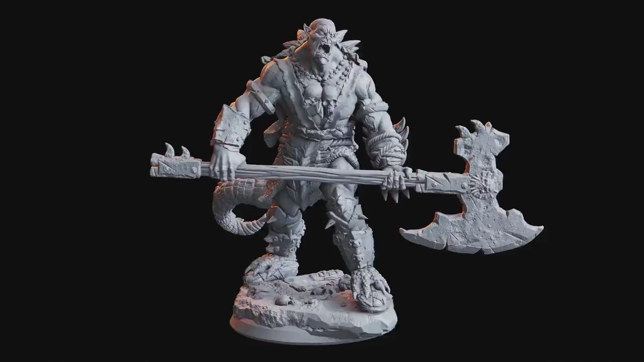 Figurine JDR Orc des Marais 02 Flesh Of Gods Impression 3D