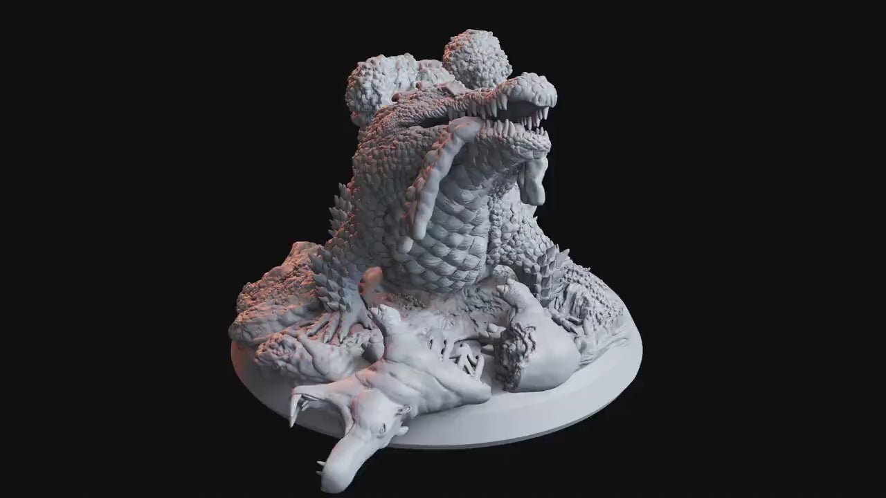 Figurine JDR Crocodile géant Flesh of Gods Impression 3D