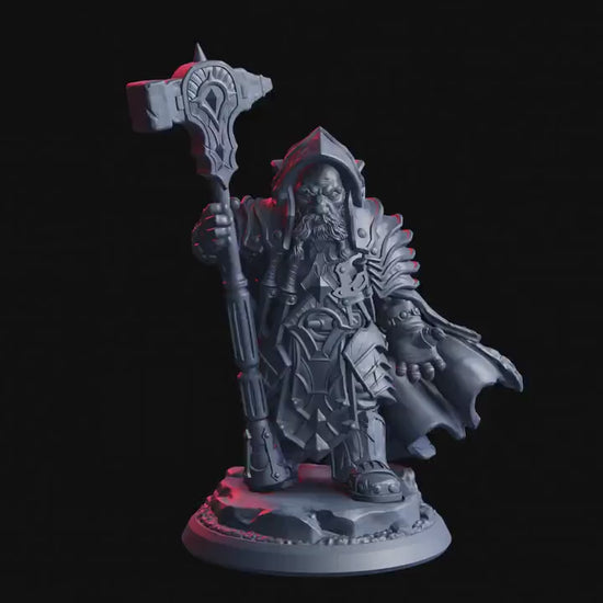 Figurine JDR Nain Clerc Flesh Of Gods Impression 3D