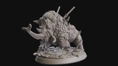Figurine JDR rhinocéros Flesh Of Gods Impression 3D