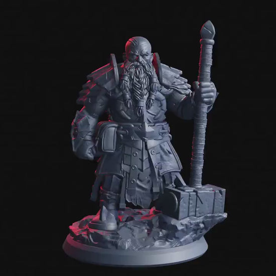 Figurine JDR Nain Paladin Clerc Flesh Of Gods Impression 3D