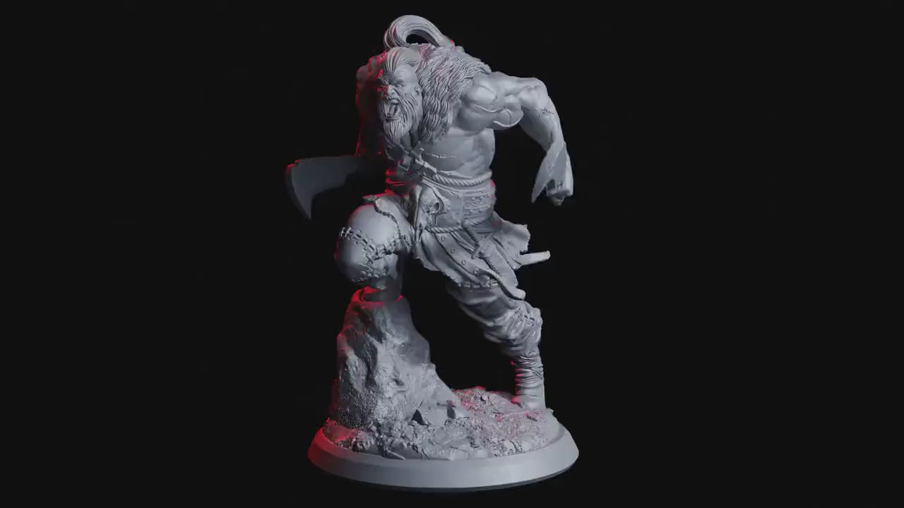Figurine JDR Barbare Grumash Flesh Of Gods Impression 3D