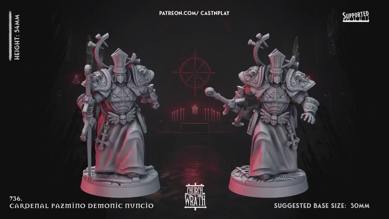 Figurine JDR Paladin Templier Cardinal Cast N Play Impression 3D