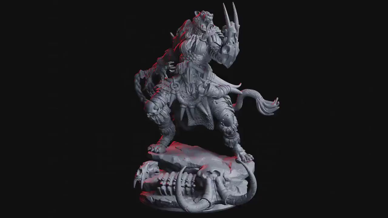 Figurine JDR Guerrière Leonin Flesh Of Gods Impression 3D