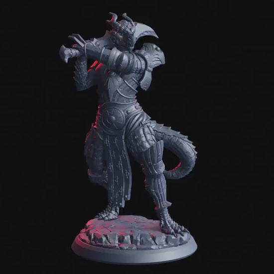 Figurine JDR Guerriere Drakeide Flesh Of Gods Impression 3D