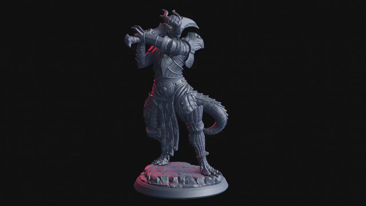 Figurine JDR Guerriere Drakeide Flesh Of Gods Impression 3D