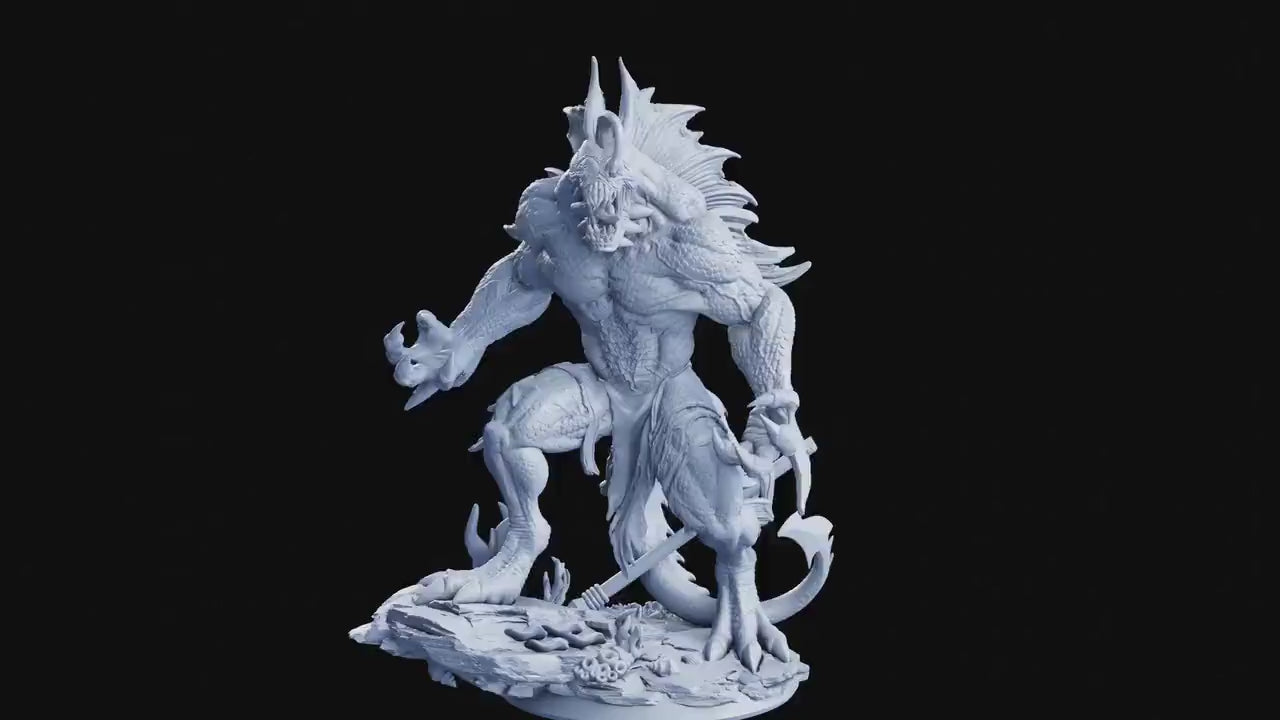 Figurine JDR Homme Poisson Flesh Of Gods Impression 3D